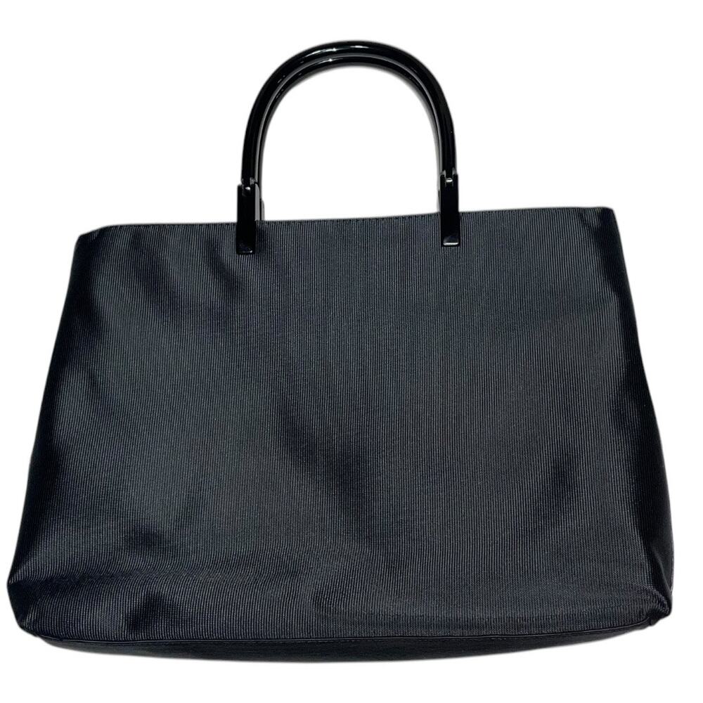 Vintage PRADA Black Textured Nylon Plastic Handle Tote Bag - Picture 2 of 9